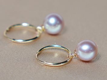 Zlaté perlové náušnice  WW09YKE-FP Zlaté perlové náušnice  WW09YKE-FP