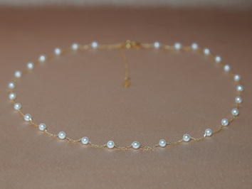 Zlatý náhrdelník 18K s pravými sladkovodnými perlami PN478SP