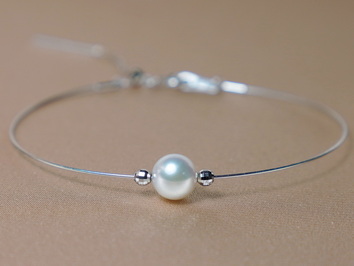 Zlatý náramok so sladkovodnou perlou  WW07WB-FW Zlatý náramok so sladkovodnou perlou  WW07WB-FW