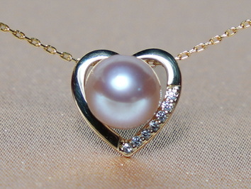 Zlatý prívesok s ružovou perlou  WW011YP-FP Zlatý prívesok s ružovou perlou  WW011YP-FP