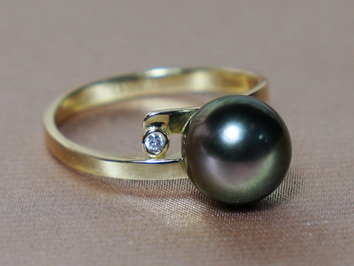 Zlatý prsteň 14K s tahitskou perlou AAA BC04YR-T Zlatý prsteň 14K s tahitskou perlou AAA BC04YR-T