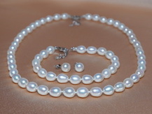 Perlový set v striebre