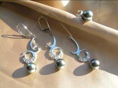 Šperky s tahitskými perlami a briliantmi v 14K zlate BC03WS-T šperky s tahitskými perlami BC03WE-T najvyššia AAA kvalita BC03WS-T