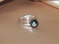 Zlatý prsteň 14K s tahitskou perlou AAA BC04WR-T prsteň s tahitskou perlou BC04WR-T najvyššia AAA kvalita BC04WR-T