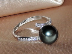 Šperky s čiernymi tahitskými perlami AAA BC130WS-T Prsteň s perlou BC029WR-T najvyššia AAA kvalita BC130WS-T
