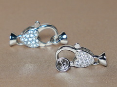 Elegantný strieborný perlový uzáver srdiečko K04.2.JPG K04