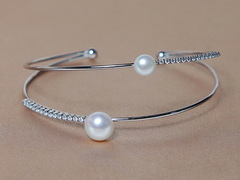 Strieborný náramok s pravými perlami a zirkónmi PB013B Strieborný náramok s pravými perlami PB013B.2.JPG PB013B