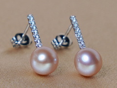 Strieborné náušnice s perlami WW015SE-FP Zlaté.JPG WW015SE-FP