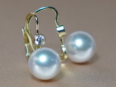 Zlaté náušnice 14K s perlami Južného Pacifiku DS222YE-W.1.JPG DS222YE-W