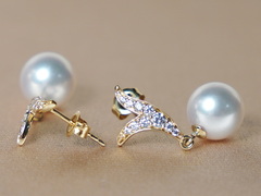 Zlaté náušnice 14K s perlami Južného Pacifiku WW06YVE-W Zlaté náušnice s perlou WW06YVE-W-1.JPG WW06YVE-W