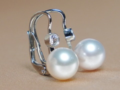 Zlaté náušnice 14K s perlami AAA a zirkónmi DS222WFE-W Zlaté perlové náušnice pravá morská perla a zirkón DS222WE-A-1.JPG DS222WFE-W